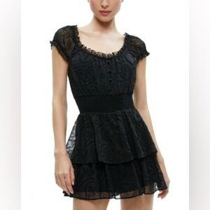Alice + Olivia Gracie Ruffle Eyelet Romper